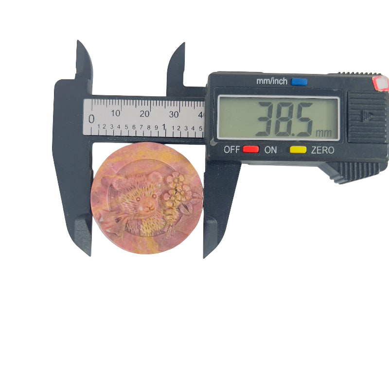 Bear shaped rhodonite carving for feng shui home decoration