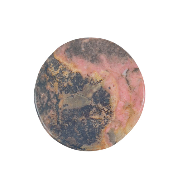 Polished finish detail on rhodonite bear figure wholesale healing stone