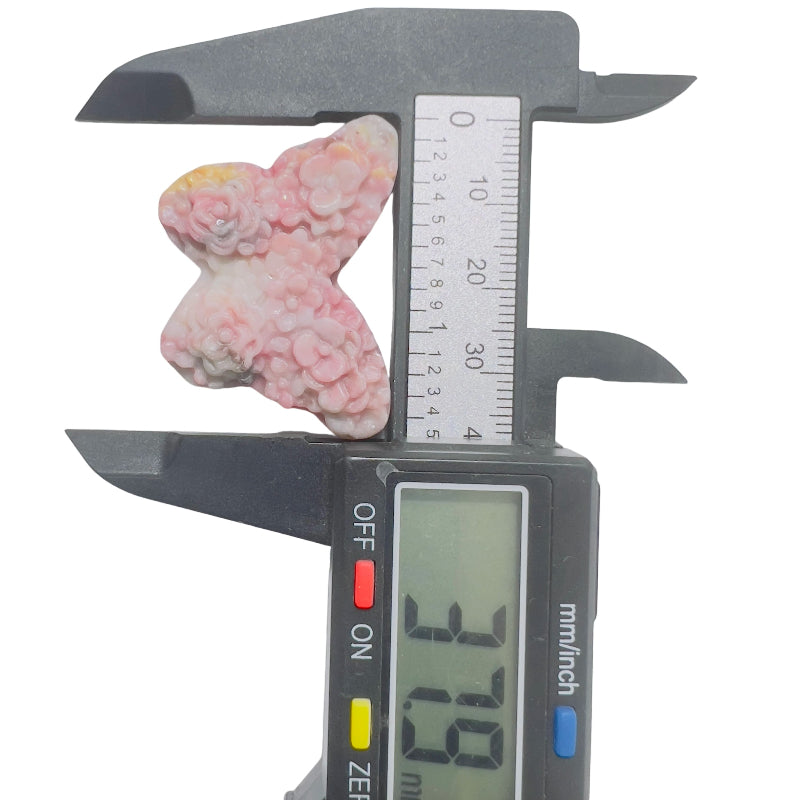 Rhodonite butterfly crystal as perfect spiritual gift option
