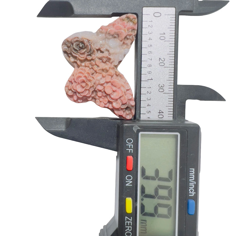 Rhodonite Butterfly Crystal Carving Metaphysical Tool