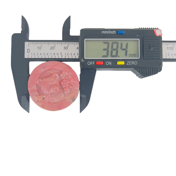 Rhodonite Crystal Bear Carving for Meditation Practice