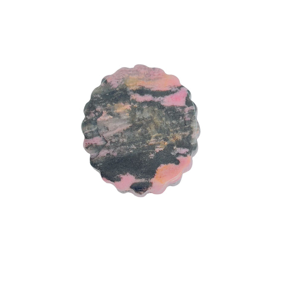 Natural Pink Rhodonite Crystal with Black Patterns for Emotional Balance