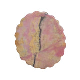 Pink and Gold Rhodonite Magical Girl Carved Stone Pendant Side View
