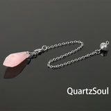 Rose Quartz Faceted Crystal Pendulum for Love Divination