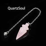 Rose Quartz Crystal Pendulum for Chakra Balancing and Intuitive Guidance