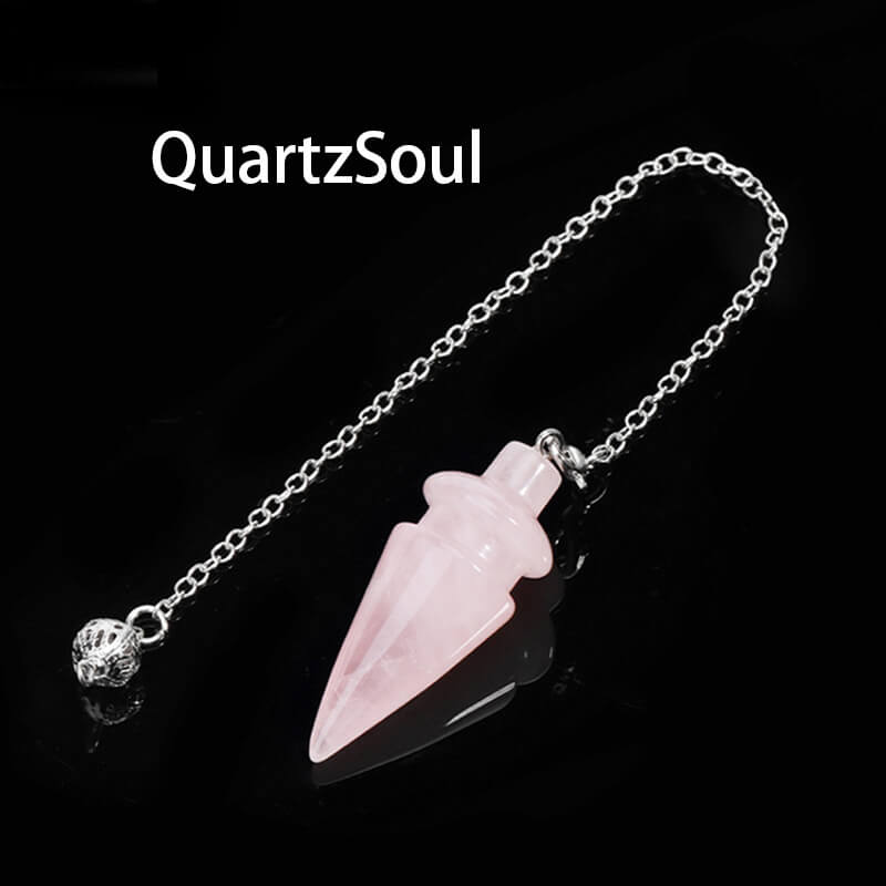 Rose Quartz Crystal Pendulum for Chakra Balancing and Intuitive Guidance