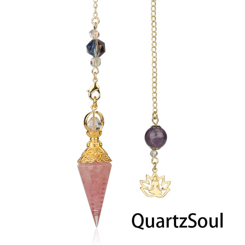 Rose quartz crystal pendulum for love and relationship readings