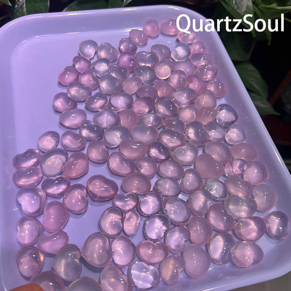 Wholesale Rose Quartz Hearts Collection in Bulk Container