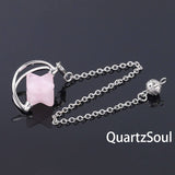 Rose Quartz Merkaba Star Pendulum for heart healing