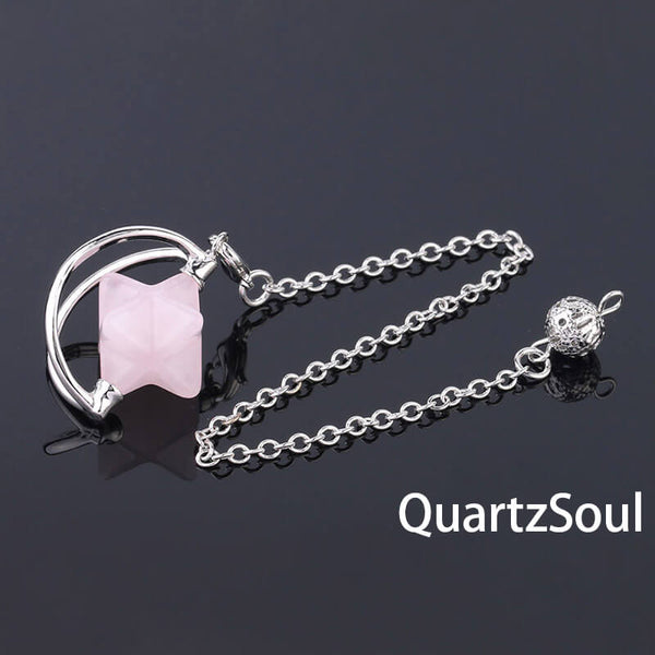Rose Quartz Merkaba Star Pendulum for heart healing