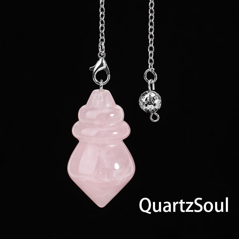 Rose Quartz spiral cone pendulum for love divination