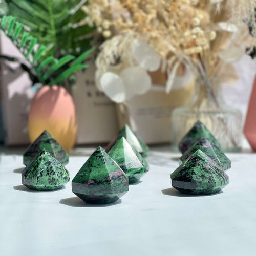 Natural Ruby Zoisite Crystal Points for Healing and Spiritual Practice