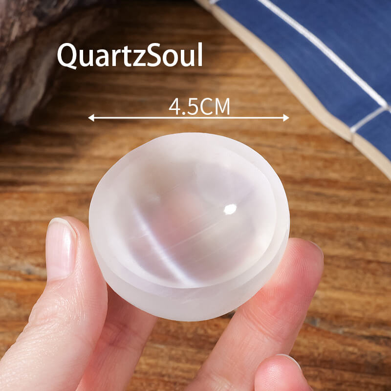 White Selenite Crystal Bowl for Healing Practice