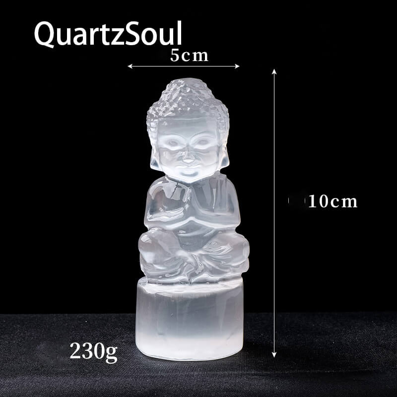 Baby Buddha Figurine with Base – Selenite Crystal