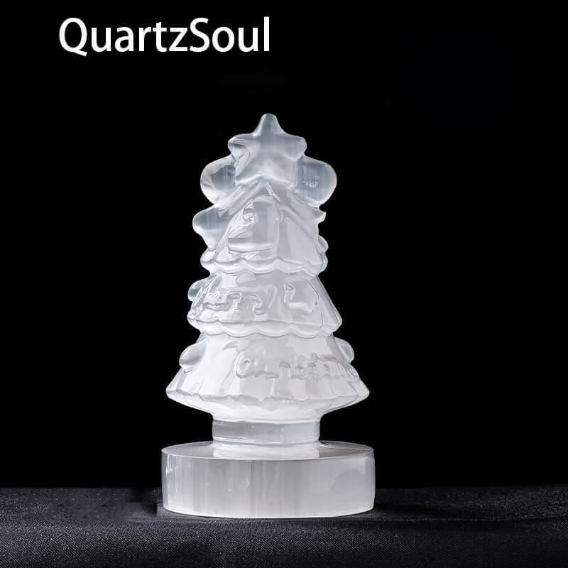 Exquisite selenite crystal Christmas tree for home decor
