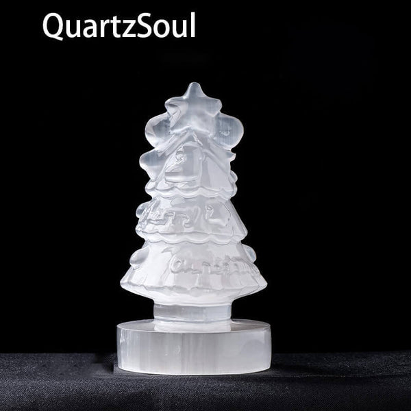Exquisite selenite crystal Christmas tree for home decor