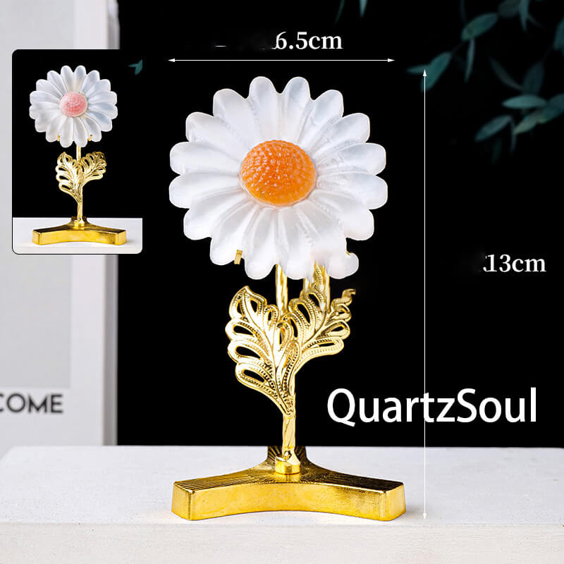 Luminous Selenite Crystal Flower Display Ornament