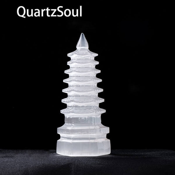 Natural White Selenite Crystal Tower for Spiritual Practices