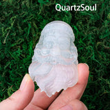 Intricate Selenite Crystal Santa Claus Sculpture