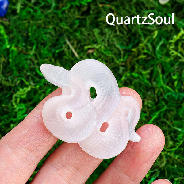 Translucent White Selenite Snake Carving Crystal