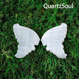 Selenite Crystal Wings Palm Stone used during meditation practice