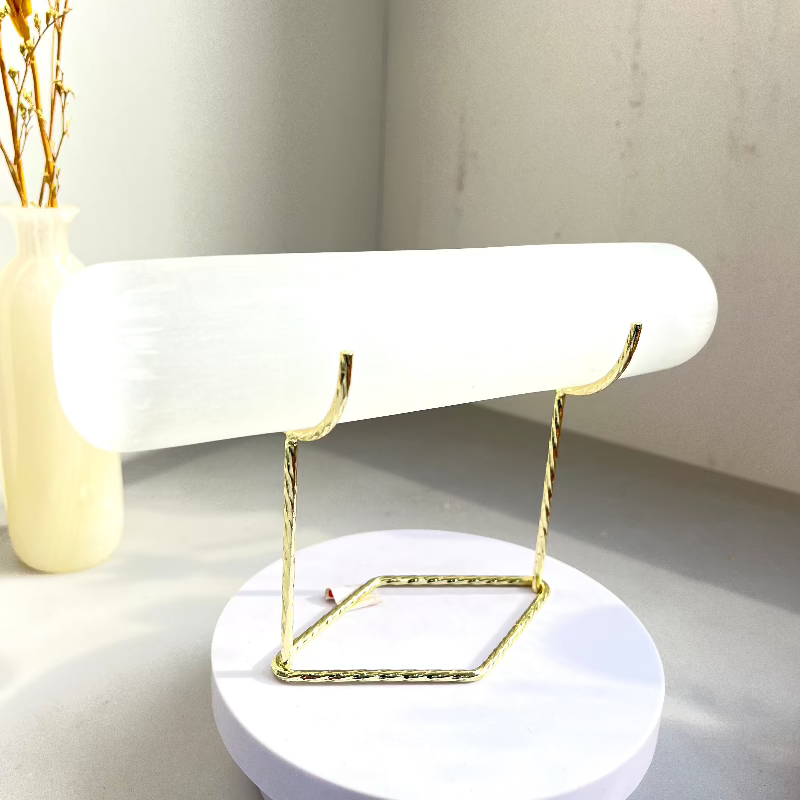 Silver finish crystal wand stand for collection display