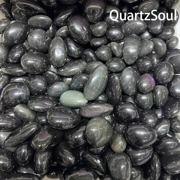 Premium Silver Obsidian Tumbled Stones Wholesale Crystal Supply