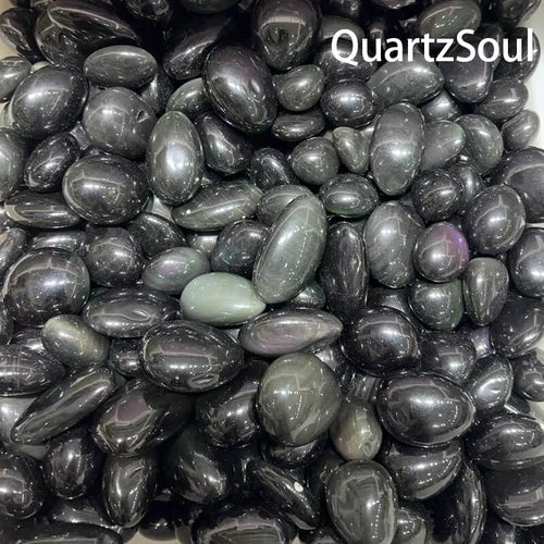 Premium Silver Obsidian Tumbled Stones Wholesale Crystal Supply