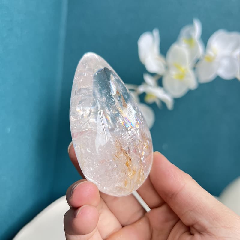 White Smoky Quartz Free Form with Smooth Polished Surface
