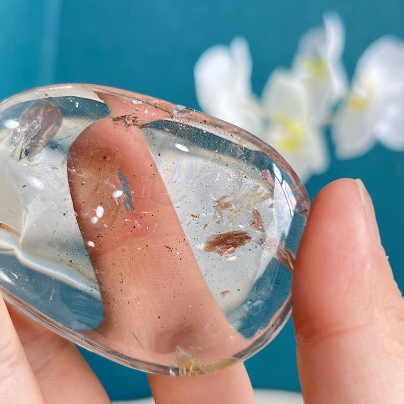 Natural smoky quartz protection stone with unique patterns