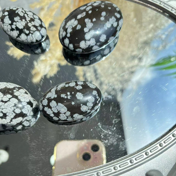 Snow Obsidian Palm Stones for Crystal Shop Inventory