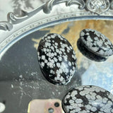 Snow Obsidian Palm Stone Fitting Perfectly in Hand for Crystal Healing