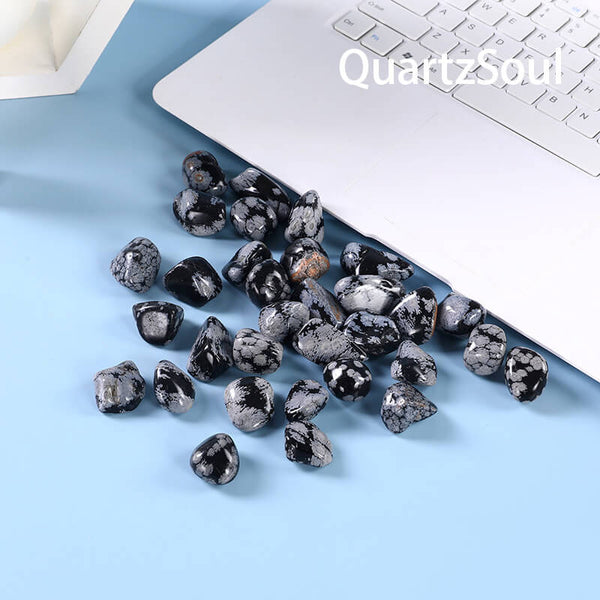 Snowflake Obsidian Tumbled Stones Healing Crystal Gemstones