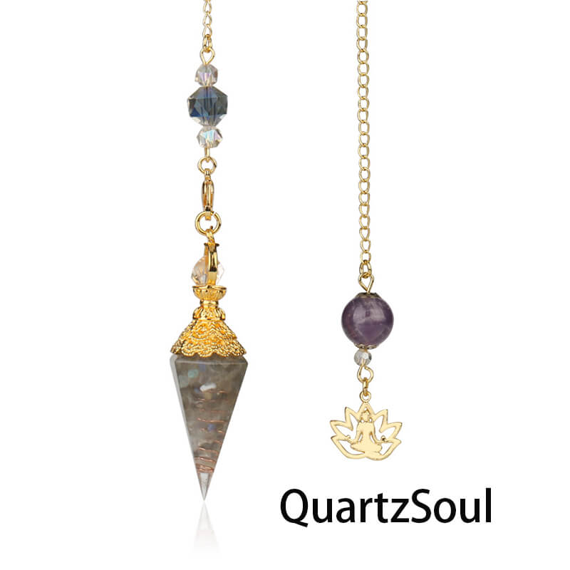 Spectrolite crystal pendulum for accurate divination readings