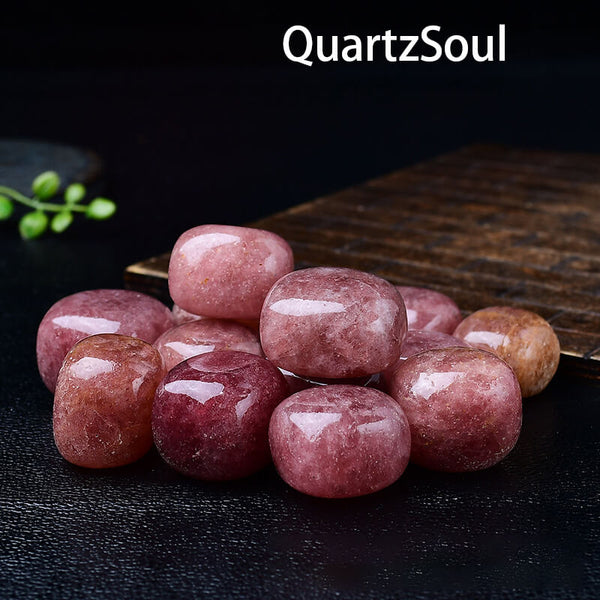 Strawberry Quartz Tumbled Crystals - Natural Pink Healing