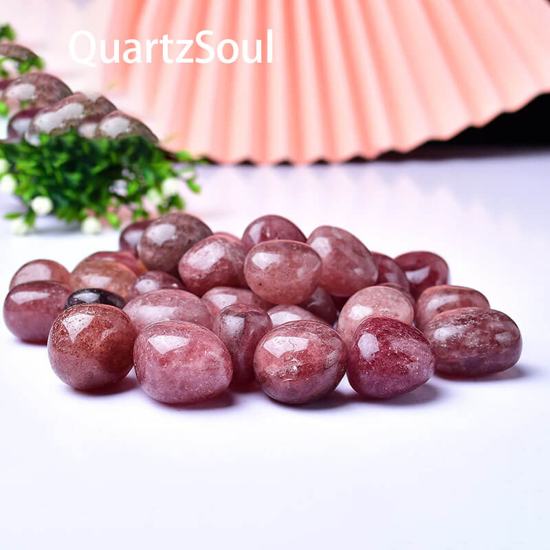 Strawberry Quartz Tumbled Stones - Crystal Healing Gemstones