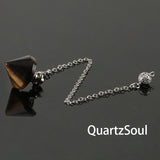 Tiger eye cone pendulum for protection and confidence