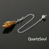 Tiger Eye Faceted Crystal Pendulum for Spiritual Guidance