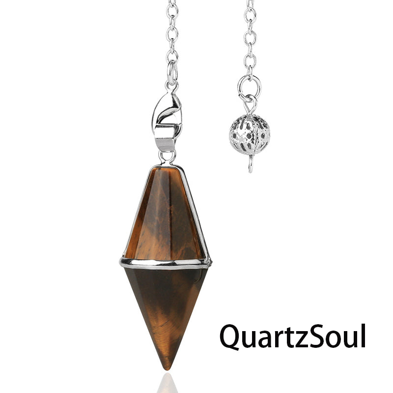 Tiger Eye faceted crystal pendulum for protection and grounding energies