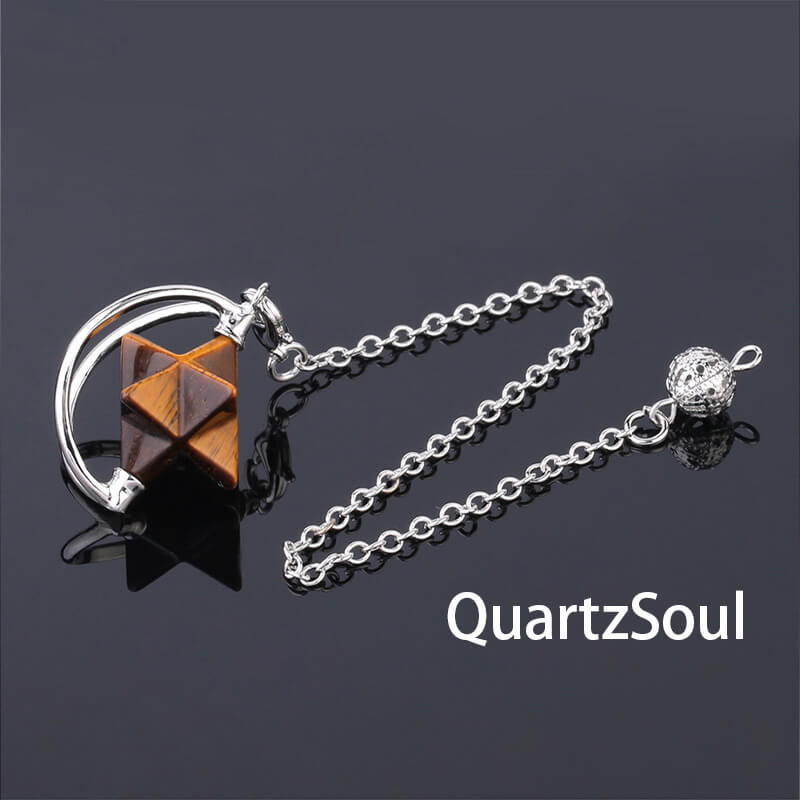 Tiger Eye Merkaba Star Pendulum for confidence