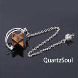 Tiger Eye Merkaba Star Pendulum for confidence