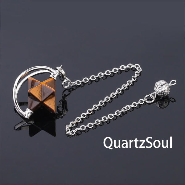 Tiger Eye Merkaba Star Pendulum for confidence
