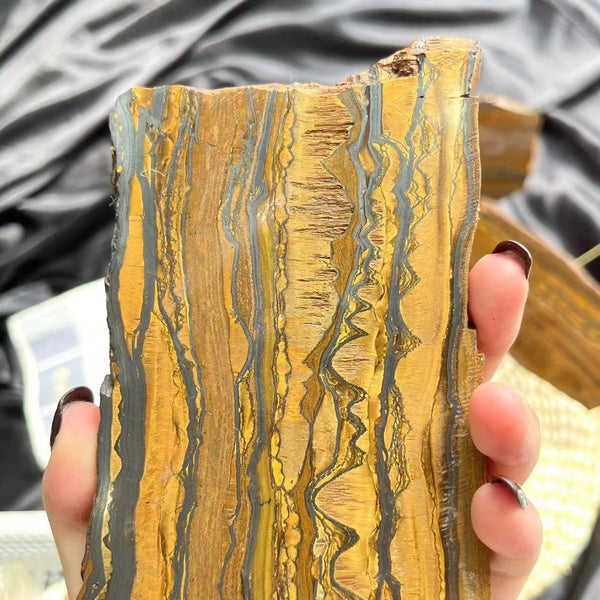 Tiger Eye Crystal Slab with Natural Golden Shimmer Wholesale