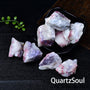 Plum Blossom Tourmaline Raw Crystals Displayed with Natural Elements