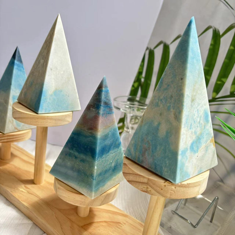 Trolleite pyramids in various sizes for crystal stone wholesale buyers