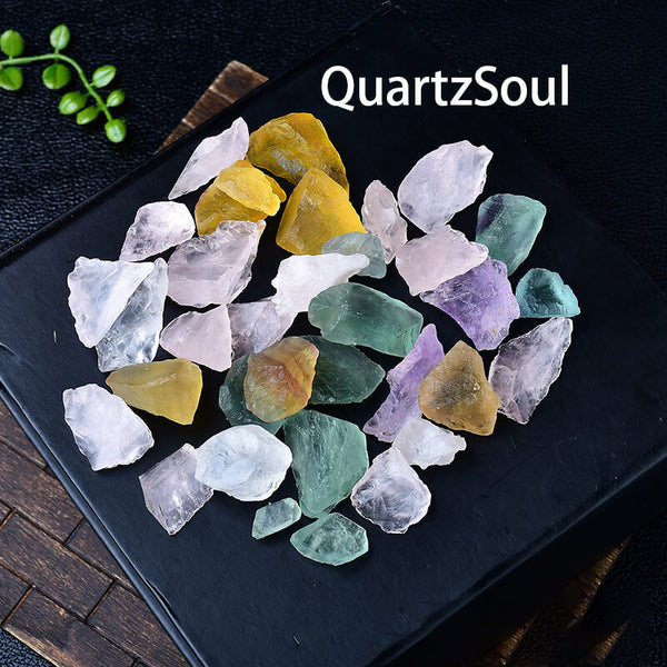 Mixed Fluorite Raw Crystal - Amethyst Citrine Decorative