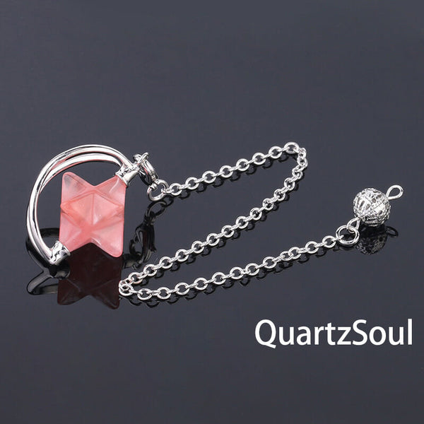 Watermelon Turquoise Merkaba Star Pendulum for balance
