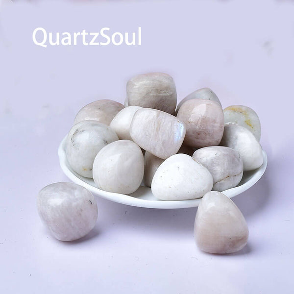 White Moonstone Tumbled Stones - Gemstone Crystal Healing