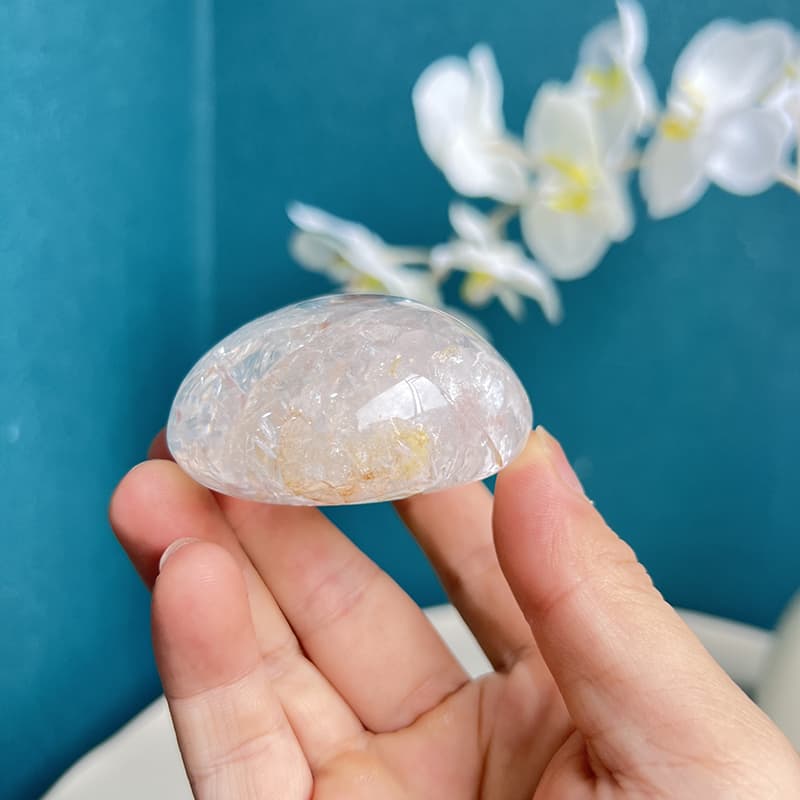 Natural Texture and Patterns of White Smoky Quartz Free Form