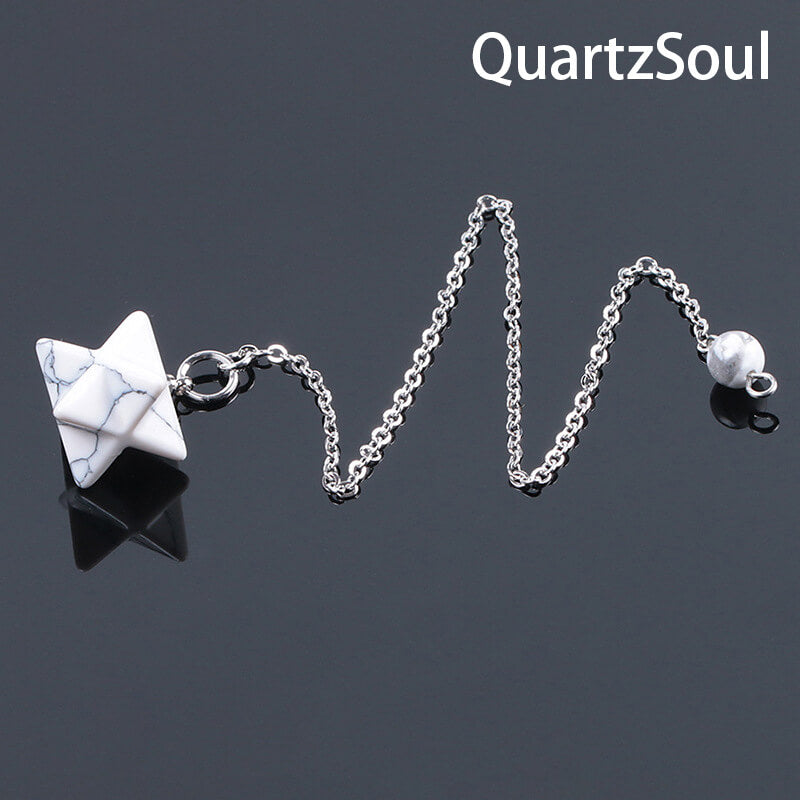 White Turquoise Merkaba Crystal Pendulum Dowsing Tool